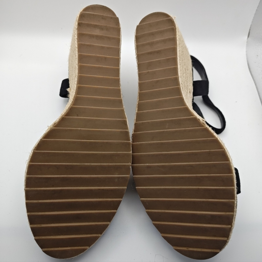 Ankis Black Espadrille Wedge Sandals 7.5 - Picture 11 of 12